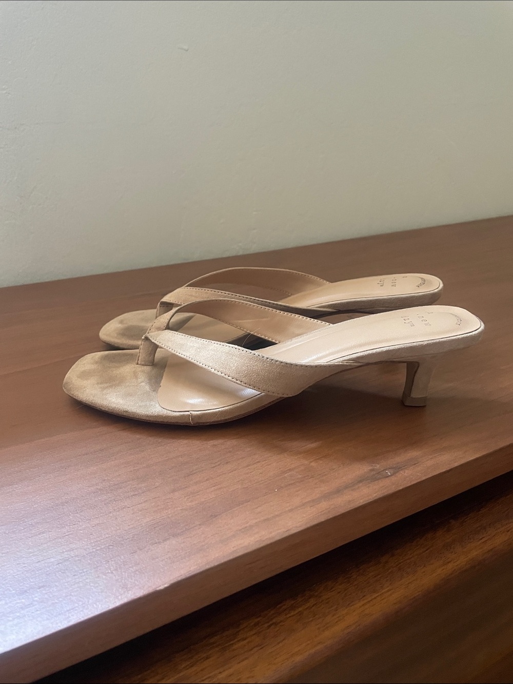 a new day Tan Kitten Heel Thong Sandals